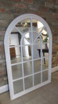 A white painted arch top mirror - 150cm x 100cm