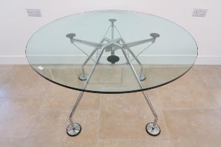 A Tecno Norman Foster glass top table - Diameter 120cm