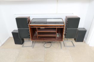 A Bang & Olufsen Beocenter 7007 record deck, cassette and turner with Bang & Olufsen stand and