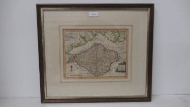 A hand coloured map 'A Modern Map of The Isle of Wight Drawn From The Latest Surveys' - 25cm x