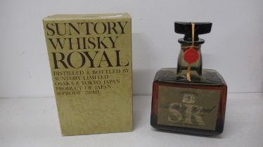 A bottle of Suntory whisky Royal boxed