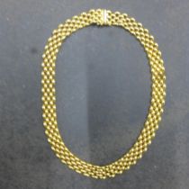 A 9ct yellow gold (hallmarked) gate link necklace - 38cm - approx weight 28.9 grams