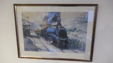 A Terence Cuneo signed print The Flying Scotsman - 69cm x 50cm