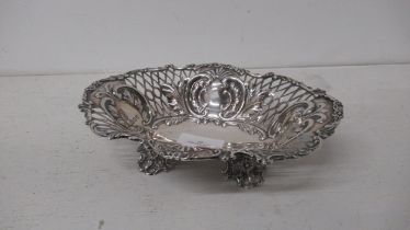 A late Victorian silver basket William Hutton & Sons Ltd, London 1894 - pierced and on four