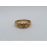 An 18ct gold (hallmarked) diamond Gypsy ring size T - weight approx. 6 grams