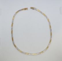 A 14ct bi-colour (hallmarked) necklace - 21.3 grams