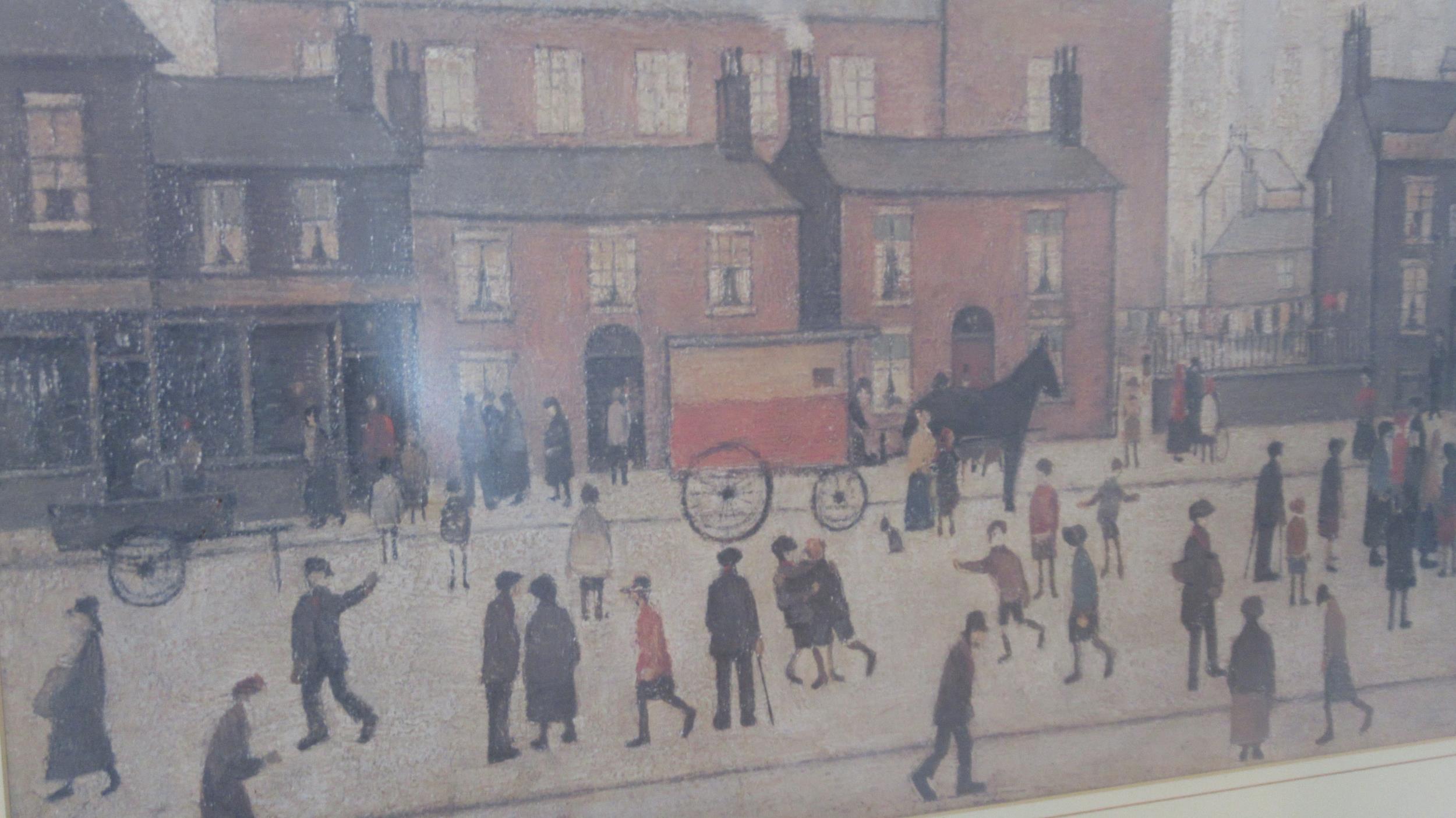 A signed Lowry print signed LS Lowry 1928, 85cm wide x 70cm high - Image 3 of 3