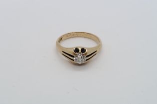 An 18ct yellow gold hallmarked single stone ring, diamond weight approx 0.6ct, good clarity, size