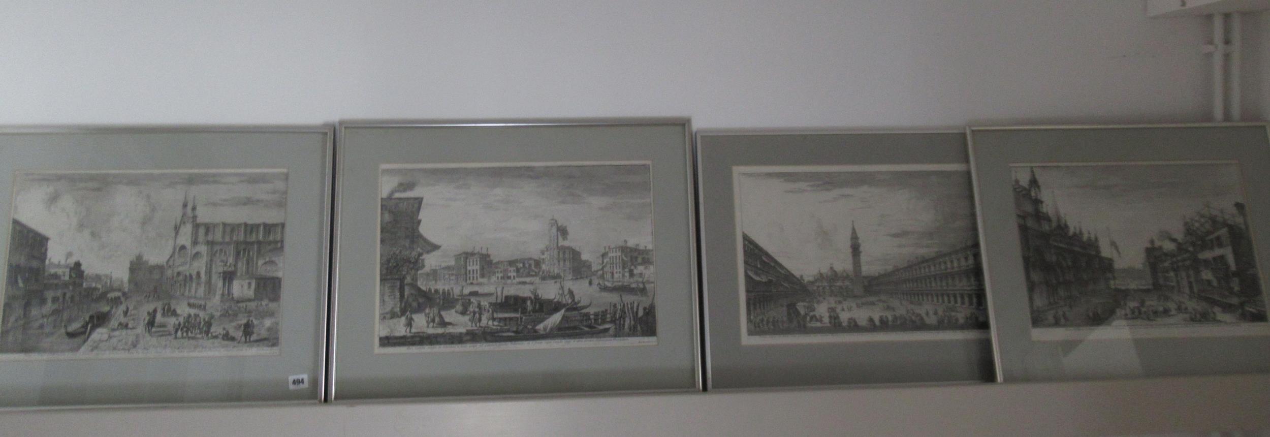 Four antique prints of Venice