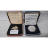 A Royal Mint 1981 silver proof crown Royal Wedding together with another Royal Wedding silver coin