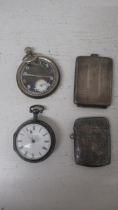 A silver case verge pocket watch William Allcock, London - 4.5cm - working in the saleroom -