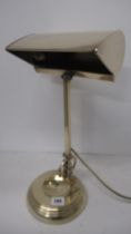 A good quality early 20th century brass desk lamp - will need rewiring before use