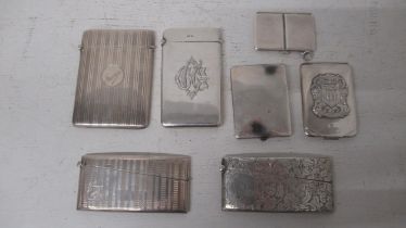 Seven silver card cases etc, various - approx total weight 8.1 troy oz