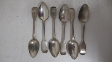 A set of 6 William IV silver teaspoons, William Bateman II, London 1830, approx 2.7 troy oz