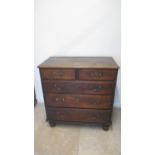 A Georgian oak five drawer chest of drawers, nice colour - Width 87cm x Height 92cm x Depth 44cm