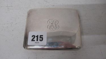 A silver cigarette case, George Unite & Sons, Birmingham 1925 - 10cm x 8cm - approx weight 4.6