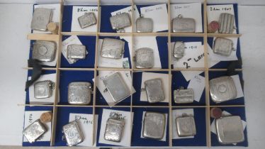 24 silver vesta cases, various, early 20th century