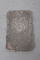 A Victorian silver card case, Alfred Taylor, Birmingham 1856 - with finely chased decoration -