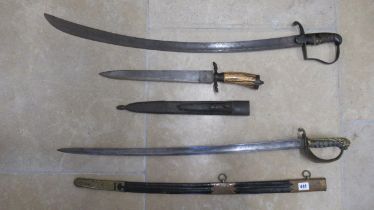 Two swords and a bayonet