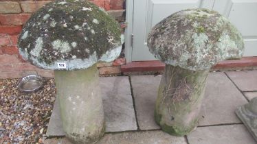 A pair of antique staddle stones - Height 80cm