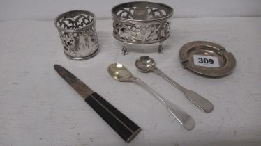 Six silver items - total weight approx 5.8 troy oz