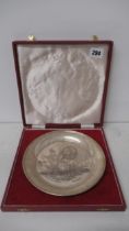 A QEII Commemorative silver plate Roberts & Dore Ltd, Birmingham 1972 designed by John Spencer