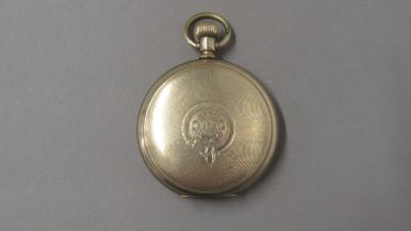 An Elgin gold plated full hunter pocket watch - 5cm diameter - working in the saleroom