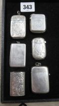 Six vesta cases, approx 4.4 troy oz