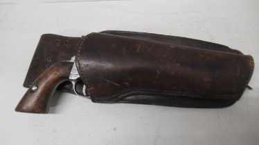 A possibly 19th century Belgian Colt type percussion cap revolver .5 shot cylinder with frame