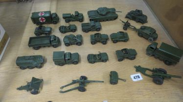 Assorted Dinky army vehicles, 20 items in play worn condition