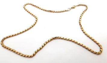 An approx 18ct (tested) yellow gold necklace / chain, clasp hallmarked 8ct, 52cm long, approx 14.6