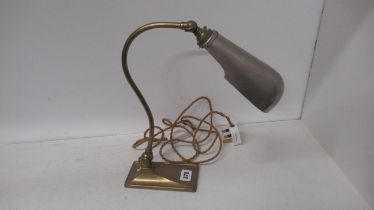 A vintage brass Pullman style lamp- will need testing before home use