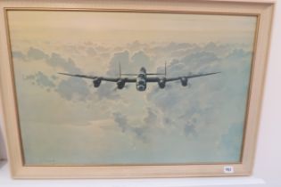 A Gerald Coulson print of a Lancaster Outboard Bomber - 83cm x 57cm