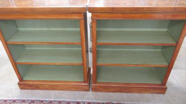 A pair of Pippy yew bookcases - made by a local craftsman to a high standard - Height 94cm x Width