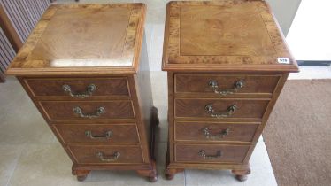 A pair of elm and yew bedsides - made by a local craftsman to a high standard - Height 75cm x