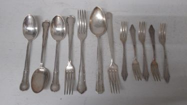 Assorted WMF .800 silver flatware, 12 pieces, approx 16.4 troy oz