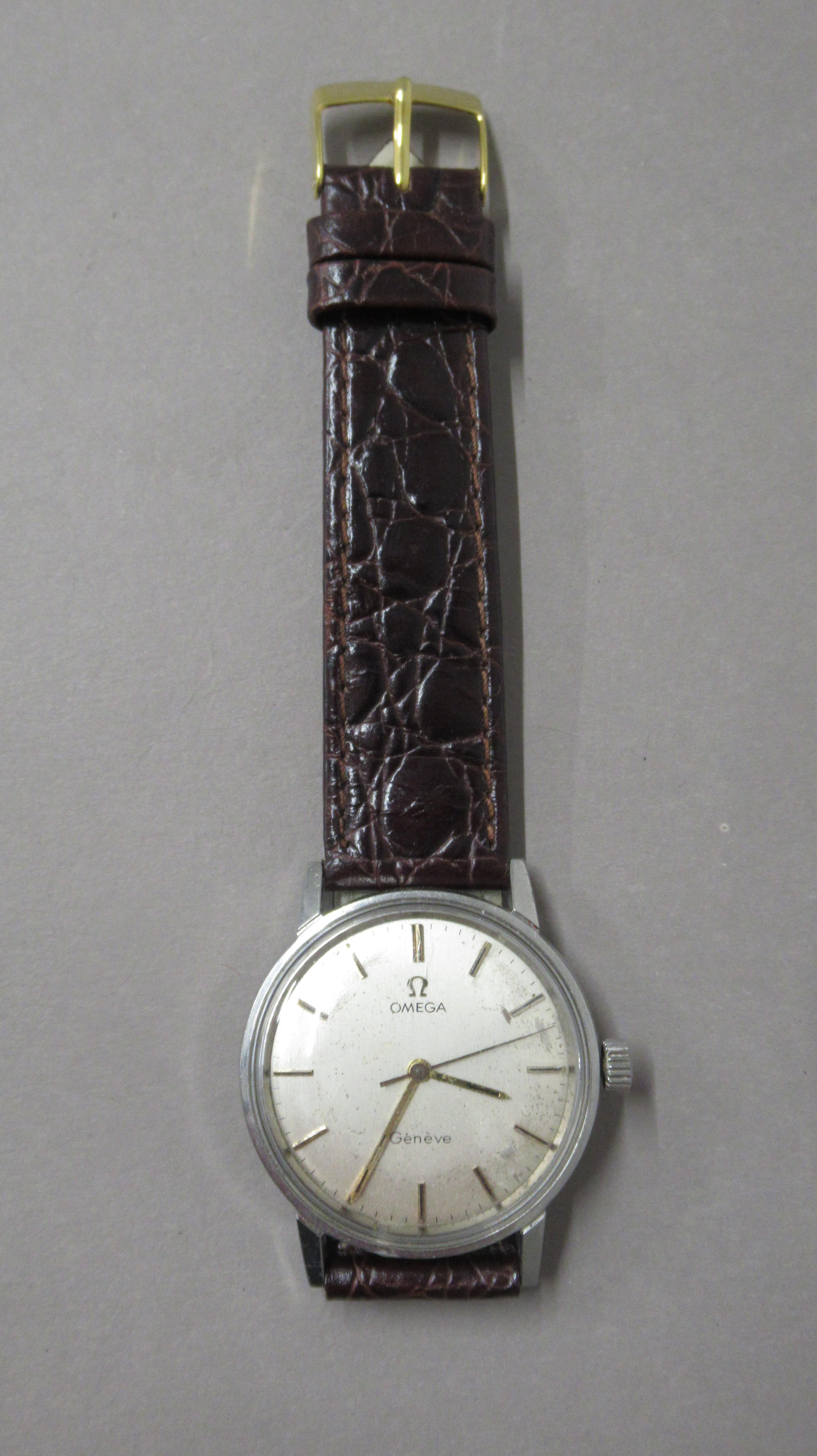 A gents Omega Geneve Seamaster stainless steel case, manual wind wristwatch - case 34mm - working in - Image 3 of 3