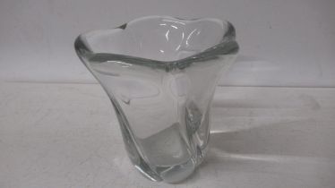 A Daum France glass vase - 15cm - with etched mark to side of base