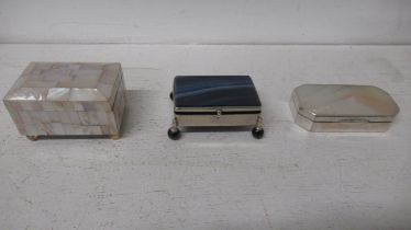 Three jewellery/trinket boxes