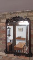 A French carved wood mirror - 73cm x 55cm