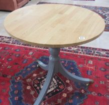 An oak painted pedestal table - made by a local craftsman to a high standard - Height 74cm x Width