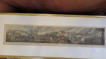 A Battle of Waterloo 1815 coloured aquatint by Dubbourg after Heath published 1818 label verso -