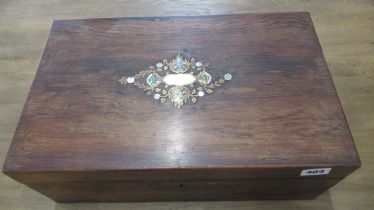 A 19th century mahogany and inlaid writing box, for restoration