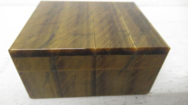 A good quality Art Deco style Tigers Eye box - 6.5cm x 5cm - in very good condition