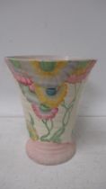 A large Clarice Cliff vase in the pink pearls pattern, shape no 602, circa 1934 - approx 18cm high x