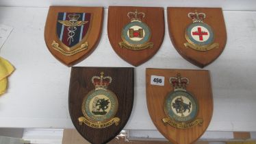 Five RAF shields including Ely Hospital, Henlow, Wegberg, Wroughton