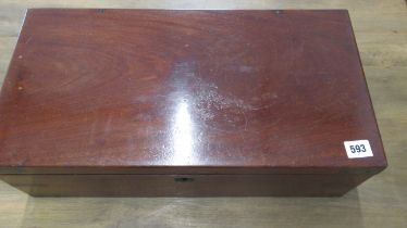 A 19th century mahogany writing box, 50cm wide, for restoration