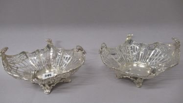 A good pair of Mappin & Webb silver baskets hallmarked London 1912 - in good condition - 22cm x 16cm