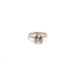 An 18ct white gold diamond ring - diamond weight 1.5ct - diamond is bright and lively - ring size