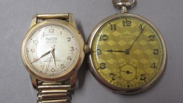 A gents gold plated Allaine Automatic wristwatch - round case 35mm - working in the saleroom -